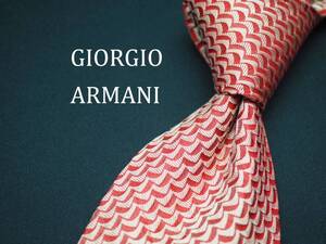 美品【GIORGIO ARMANI ジョルジオアルマーニ】 C1708 赤系 RED SILK ブランド ネクタイ 古着 良品