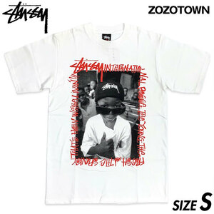 激レア■STUSSY (ステューシー)× ZOZO TOWN (ゾゾタウン) 2008年 1周年記念 ZZ 1ST AFRCA フォトTシャツ 白ホワイト S