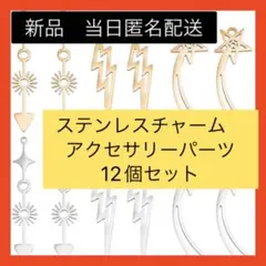 【即購入可】メタルチャーム　パーツ　ネックレス　イヤリング　ステンレス　金　銀