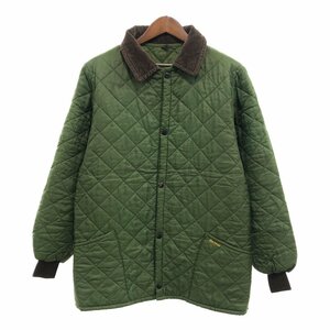 イングランド製 Barbour バブアー 中綿ナイロン キルティング ジャケット アウター カジュアル グリーン (メンズ L) 中古 古着 P8465