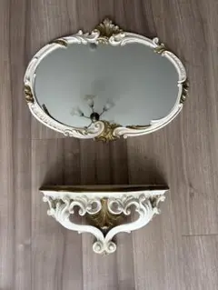 イタリア製 鏡 ミラー コンソール付　アンティーク