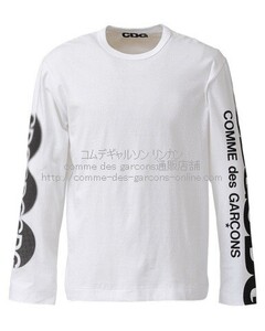 ■激レア■コムデギャルソンCDGロゴ ロングスリーブTシャツ（サークル・ロゴ・長袖）■L■白■新品タグ付■国内直営店正規品