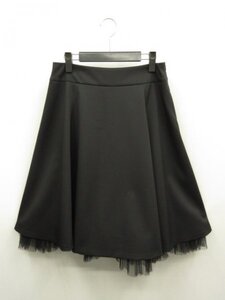 24年 フォクシー FOXEY★ 定価￥86900(税込)★ウール混 裾チュール スカート アヴァン サイズ42★44176 Skirt Avant