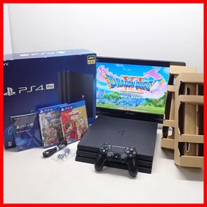 動作品 PS4 Pro プレステ4 プロ 本体 CUH-7200B 1TB + ドラゴンクエストXI 等 ソフト2本 まとめてセット PlayStation4 SONY 箱説付【20