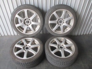 3949 WORK EMOTION XT7 アルミホイール 社外 17インチ 215/45/R17（タイヤオマケ）5H 114.3 【個人宅配送不可】