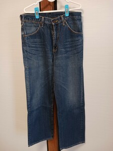 116 ラングラー デニム W33 ウエスト83cm ブルーベル Wrangler 黒タグ 革パッチ インディゴ MA708 M512 0104 NZW 7750ACT