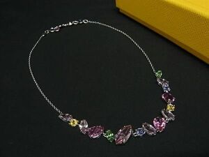 1円 ■新品■未使用■ SWAROVSKI スワロフスキー ネックレス ペンダント アクセサリー レディース シルバー系×マルチカラー FD6688