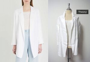 ●美品！Theory【セオリー】春夏コットンリネン(麻)ダブルフェイスコート(DOUBLE.FACE.LINEN/CLAIRENE)(*^_^*)定価46,000円+税