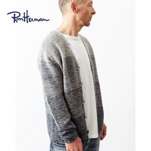 【名品 即完売品】Ron Herman ロンハーマン Gradation Cotton Knit Concho Button Cardigan GRAY 系 サイズM コンチョ カーディガン RHC