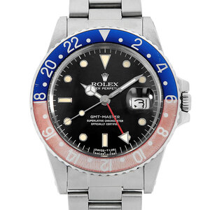ロレックス GMTマスター 赤青ベゼル 16750 ブラック スパイダーダイアル 84番 中古 メンズ 腕時計