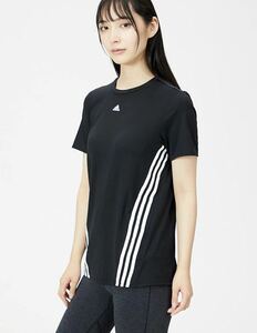 ★定価4,730円 adidas 半袖 トレーニング ICONS 3ストライプス Tシャツ レディース sizeS (バスト75-78) ★