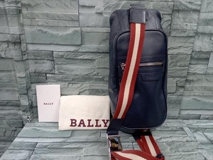 BALLY バリー レザー／ネイビー ボディバッグ