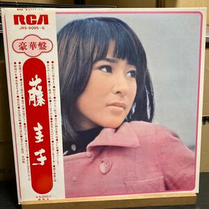 藤圭子【豪華盤 藤圭子 デラックス】LP 帯付 美品 JRS-9095-6 2LP レコード