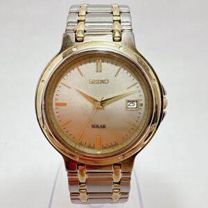 SEIKO セイコー V145-0D40／SOLAR ソーラー／デイト アナログ3針／稼働品☆１円～