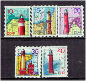 東ドイツ 1974年 灯台切手セット