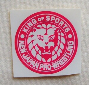 新日本プロレス 団体ロゴライオンマーク ステッカー シール 濃ピンク 小①◆ストロングスタイル カールゴッチ アントニオ猪木 NJPW Y