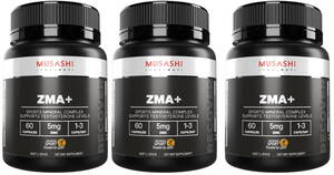 MUSASHI（ムサシ）ZMA+ 60カプセル x 3個セット　アスリート用 ミネラル 亜鉛 グネシウム マンガン