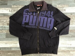 PUMA プーマ メンズ ロゴビッグプリント コットン ジャケット L ネイビー