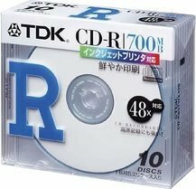 (中古品)TDK CD-Rデータ用700MB 48倍速ホワイトプリンタブル 5mm厚ケース入り10枚パ　(shin