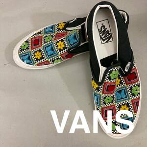 【新品未使用】バンズ VANS ローカット LOW ビッグサイズ 大きめ スニーカー 靴 刺繍 クラシック スリッポン エラ 黒 ブラック 28.5cm @★