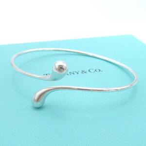 【送料無料】 希少 美品 Tiffany&Co. ティファニー ティアドロップ シルバー バングル SV925 ブレスレット RH51