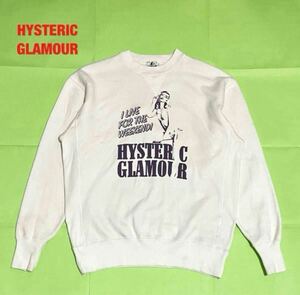 【人気】HYSTERIC GLAMOUR　ヒステリックグラマー　ロゴスウェット　ヒスガール　前Vガゼット　肉厚　裏起毛　定価24,200円　02183CS07