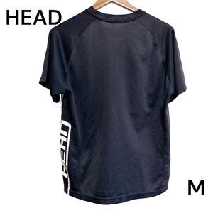 【スポーツを全力で楽しむ】HEAD 黒 Tシャツ スポーツ 部屋着 作業着 吸水速乾 M