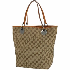 グッチ GUCCI GG柄 トートバッグ ショルダーバッグ トートバッグ GGキャンバス ブラウン 120836 レディース 【中古】