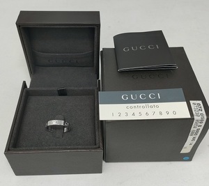 新品仕上げ品 グッチ アイコンリング 指輪 K18WG S-15 15.5号 18金ホワイトゴールド GUCCI ICON