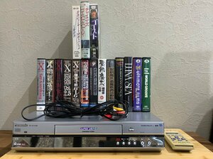 1円～ Panasonic NV-SV150B-S VHSビデオデッキ 動作確認済み VHS16本付き 工藤静香 X TRF 聖飢魔Ⅱ など コード リモコン