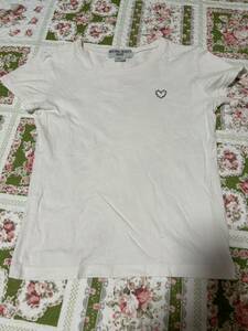 NATURAL BEAUTY BASIC スワロフスキーハートM半袖Tシャツカットソー キラキラ