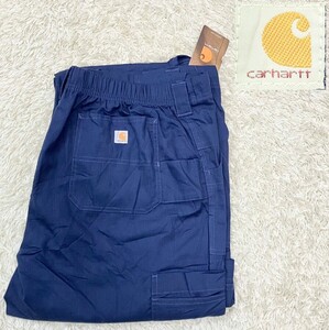 【未使用★大きいサイズXL】Carhartt カーゴペインターパンツ/ネイビー◆リップストップ生地☆カーハート (7)