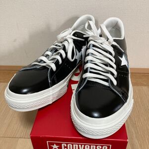 【未使用】CONVERSE ONE STAR J コンバース ワンスター レザー ブラック US9.5 28cm MADE IN JAPAN 日本製