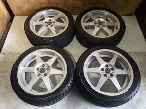 ★条件付送料無料 【17×7.0J （画像確認）】TECNOCAST（センターキャップ O・Z Racing） ★PCD:100★5穴★OFF+47★4本★おまけタイヤ付き