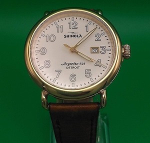 期間限定セール 激レア！！ SHINOLA DETROIT シャイノラ デトロイト クォーツ式時計 ケース金色 S01 005　00670