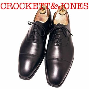 414.CROCKETT&JONES クロケットアンドジョーンズ HALLAM ストレートチップ レザーシューズ 革靴 ブラック 8.5E