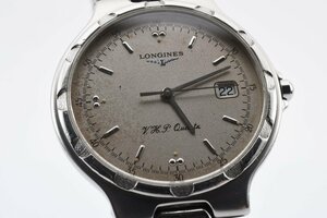 美品 稼働品 ロンジン L1.613.4 デイト ラウンド シルバー クォーツ レディース 腕時計 LONGINES