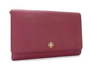 1円 ■美品■ TORY BURCH トリーバーチ レザー クラッチバッグ セカンドバッグ ウォレット レディース ボルドー系 FL0213