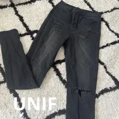 UNIF ユニフ　スキニーパンツ　デニム　ストレッチ　ダメージ