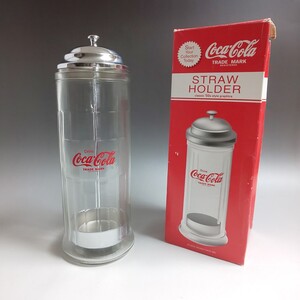 ★ ヴィンテージ コカコーラ ガラス製ストローホルダー ストローディスペンサ デッドストック品