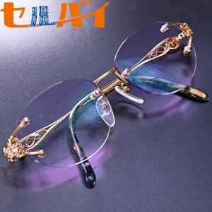 本物 極上品 セイコー 最高峰 HIBIKI コレクション K18ゴールド ダイヤモンド フレーム 55□16 135 金無垢 メガネ 眼鏡 サングラス SEIKO