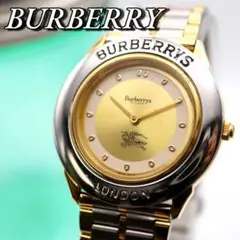 良品 BURBERRY ラウンド シルバー×ゴールド  メンズ腕時計 894