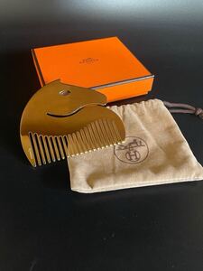 HERMES エルメス シュバル ホースコーム 櫛 くし クシ ゴールド ホース 馬 箱付き 