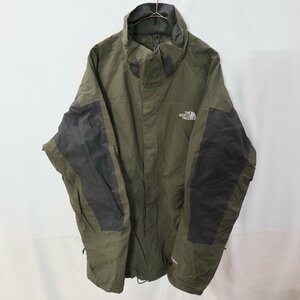 THE NORTH FACE ノースフェイス HYVENT ナイロンジャケット アウトドア キャンプ 防寒 アウター カーキ ( メンズ XXL ) 中古 古着 M3796