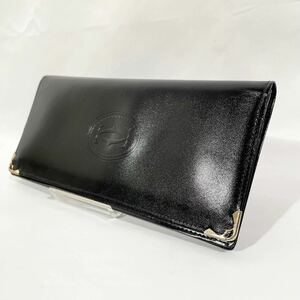 【美品】 正規品 カルティエ 長財布 ゴールド金具 黒 ブラック レザー 革 二つ折り Cartier ウォレット ユニセックス 