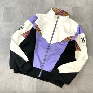 90‘s PUMA プーマ ジャージ トラックトップ ビンテージ メンズ L相当 ブラック ホワイト パープル