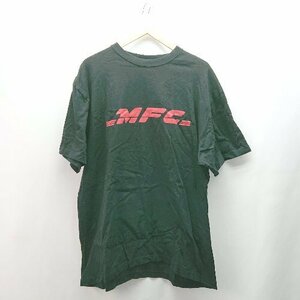 ◇ MFC オーバーサイズ ラウンドネック ブランドロゴ 半袖 Tシャツ サイズXL ブラック レディース E