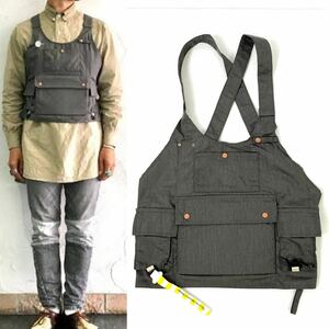 未使用 Mountain Research マウンテンリサーチ Field Apron フィールド エプロン MTR-1900 グレー GRY ベスト 前掛け 小物