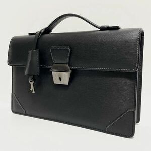 ★dunhill ダンヒル セカンドバッグ レザー ブラック 黒 メンズ 男性【鑑定済み 本物保証】