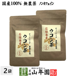 健康茶 国産100% 無農薬 ウコン茶 1.5g×10包×2袋セット ティーバッグ 沖縄県産 送料無料